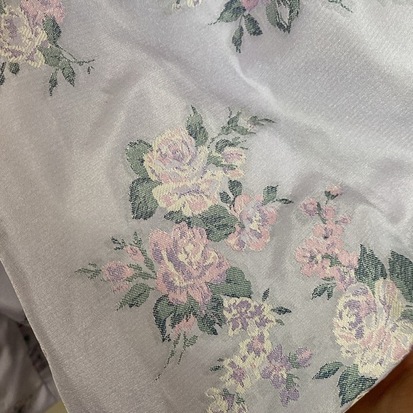 New Express Floral Puff Sleeve Ruched Cropped Top in pale lavender size M - Picture 9 of 13